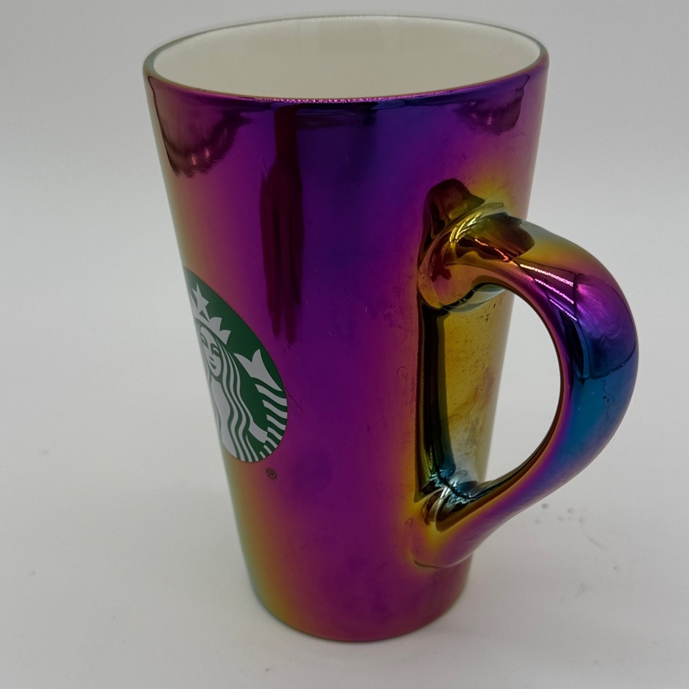 Starbucks Coffee Mug 16 OZ Rainbow Reflect Hot Drink Oil Slick Iridescent - Picture 4 of 6